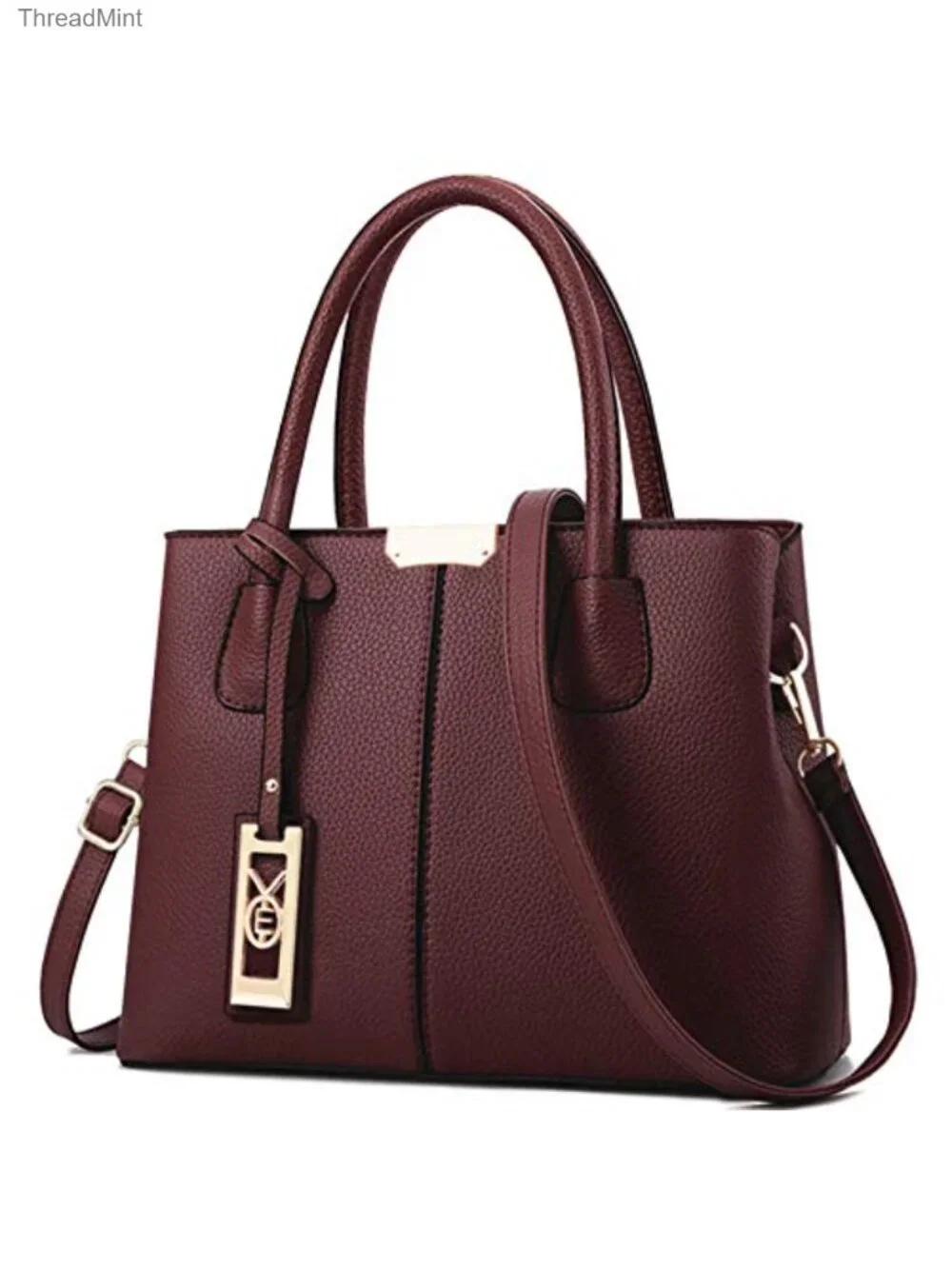 Faux Leather Top Handle Satchel Purse Handbag Shoulder Tote Women